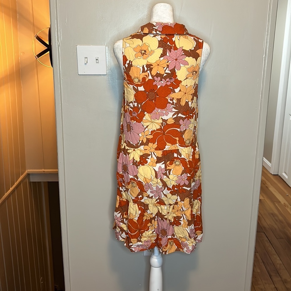 Show Me Your MuMu Groovy Collared Mini Dress in Party Poppy Size Small - Picture 6 of 8